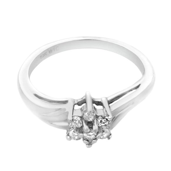 Rachel Koen 0.50Cttw Round Cut Diamond Ladies Ring 10K White Gold Size 5.5 - Picture 3 of 5